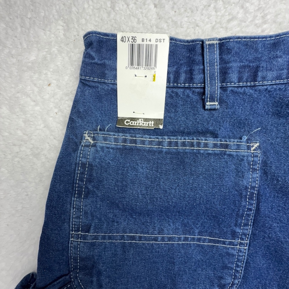 Carhartt Flannel Lined Work Dungaree Denim Jeans B14 DST Mens 40x36 NWT NOS